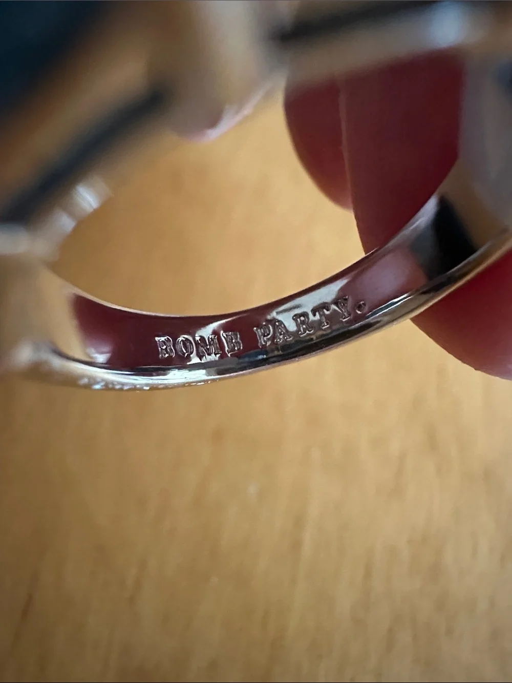 Bomb Party The Harley Ring in Silver Rhodium Plating Size 7